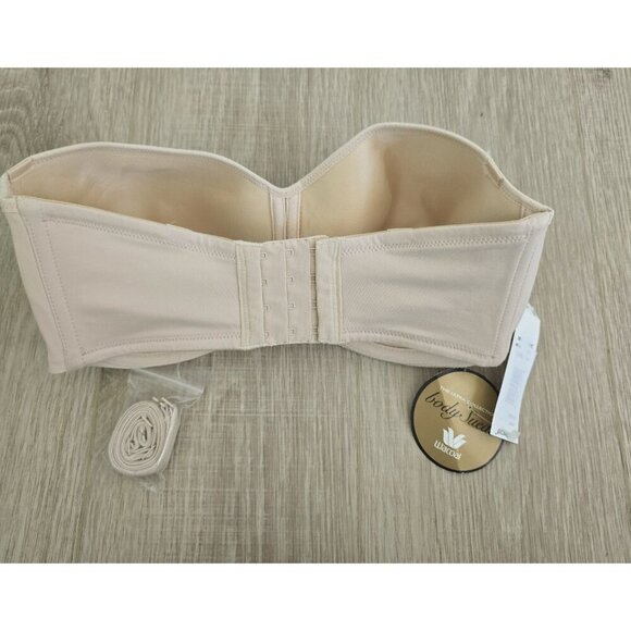 Wacoal 85414 Ultra Body Suede Discontinued Strapless Convertible Beige Bra 34DD - Picture 4 of 10